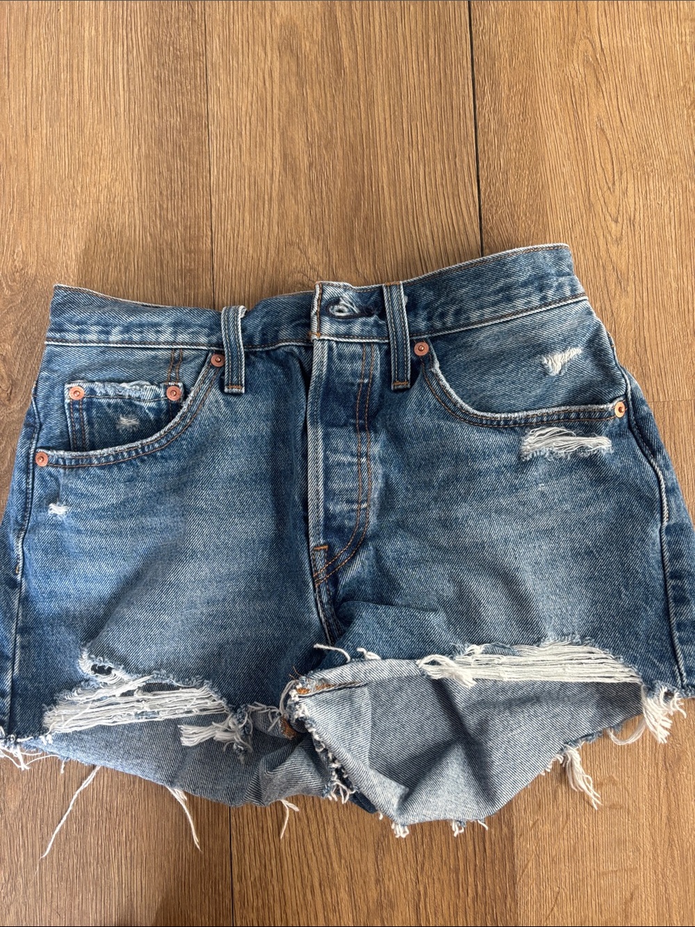 Levi’s Women’s Distressed Denim Shorts - Blue